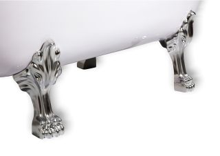 Ванна из искусственного камня AquaStone Скарлет 170x80см ножки хром